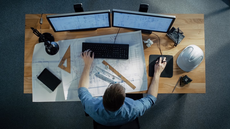 architect using computer